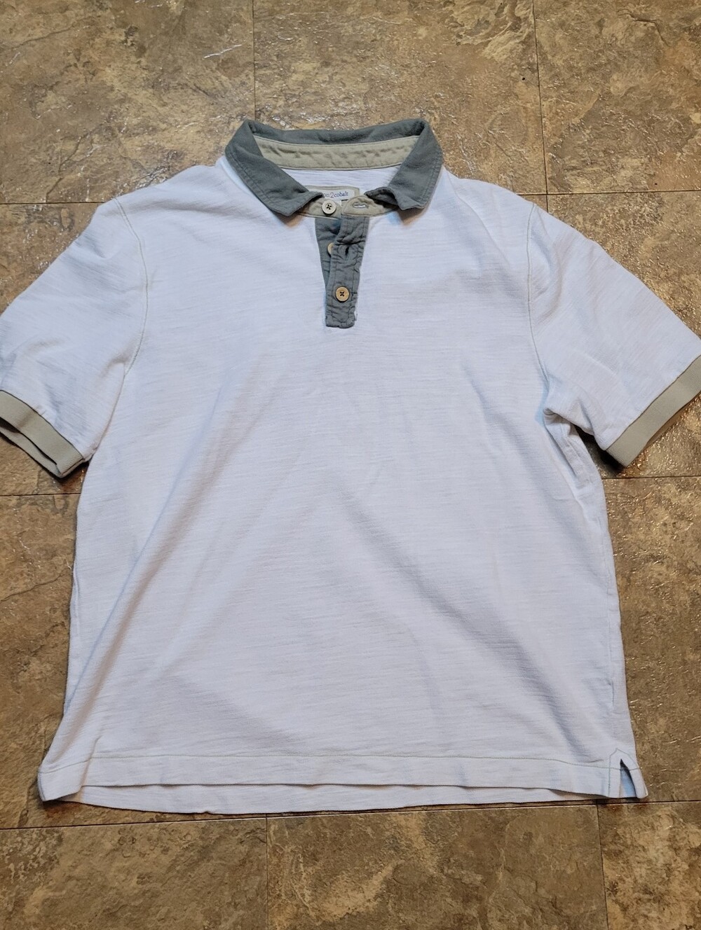 Carbon2Cobalt Polo Shirt Mens Medium M White Short Sleeve Classic Preppy